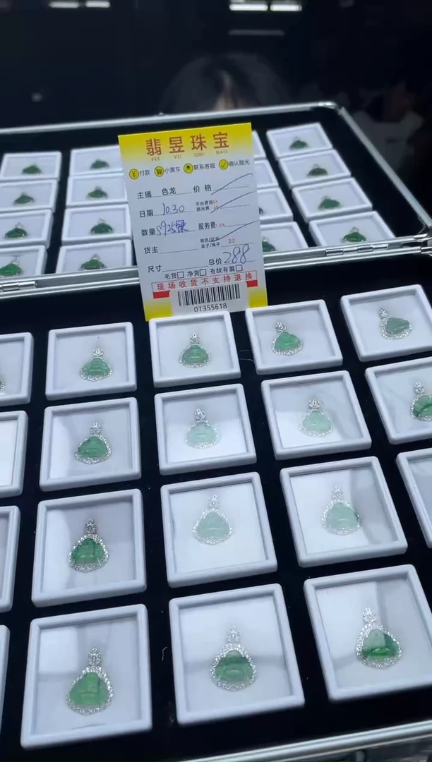 【闪购商品】翡翠颈饰银S925镶嵌s925银-01355618-多样性发货