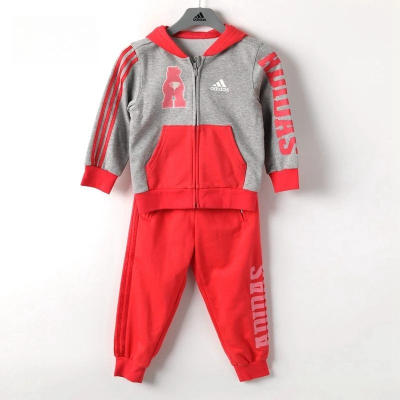 Adidas 阿迪达斯童装 儿童运动休闲长袖长裤舒适春秋套装 BS3307