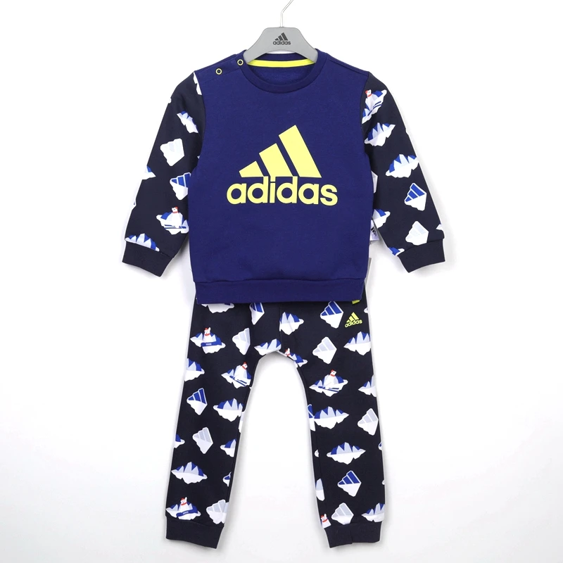 Adidas 阿迪达斯童装 婴小儿童运动休闲加绒保暖秋冬套装 H38380