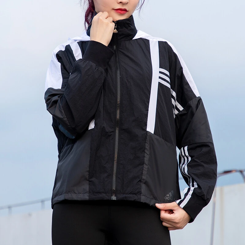 Adidas 阿迪达斯 女子春秋运动休闲舒适百搭风衣夹克外套 H09730