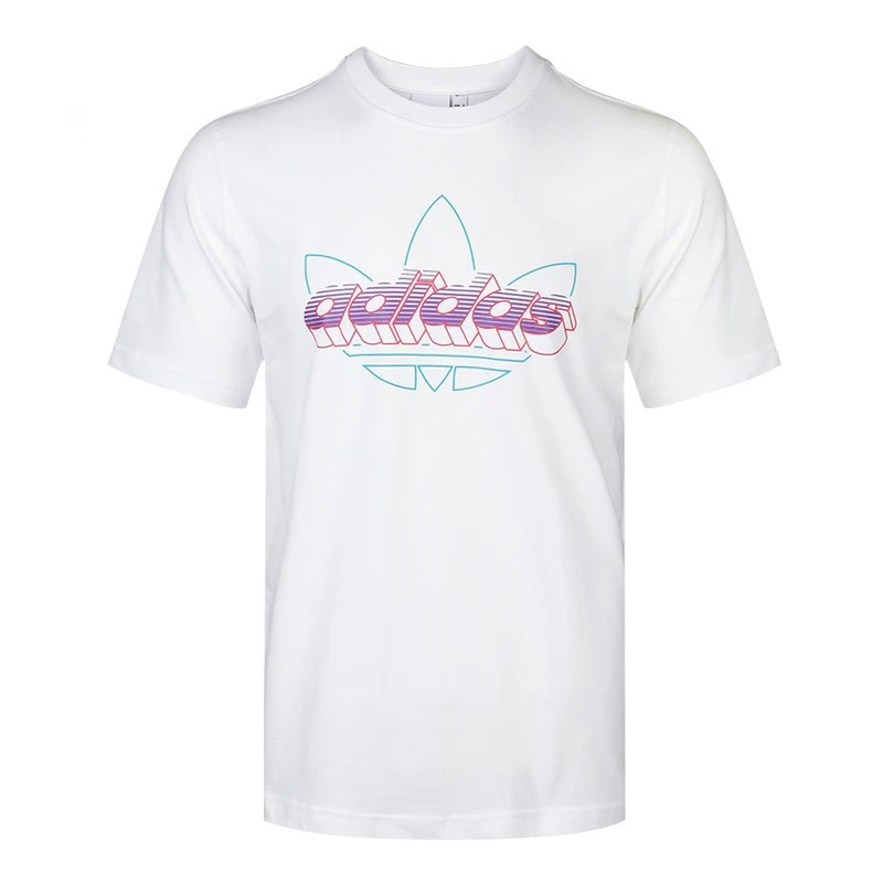 Adidas 三叶草 男款夏季运动休闲纯棉舒适透气圆领短袖T恤 GD6009