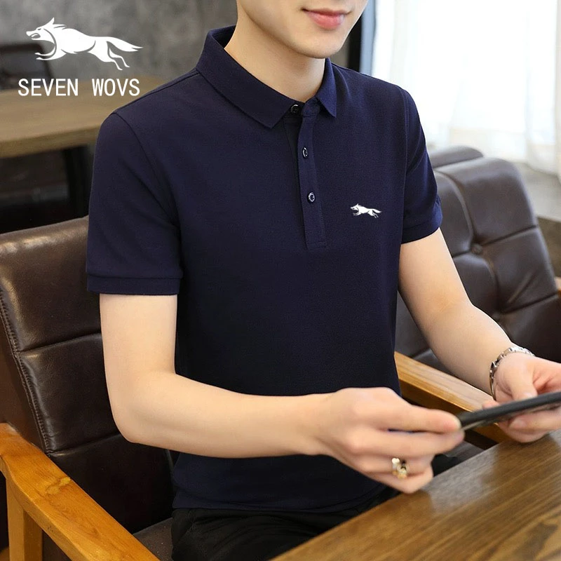 夏季男装 断码 狼刺绣短袖t恤男士poIo衫休闲运动新款百搭上衣