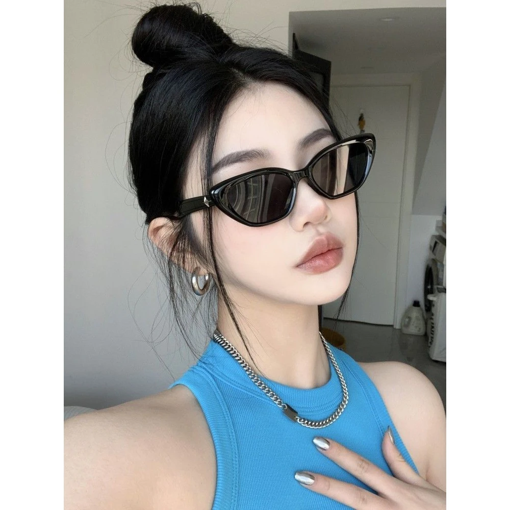 复古猫眼墨镜简约高级质感方圆脸显瘦气质欧美街拍遮阳太阳镜夏