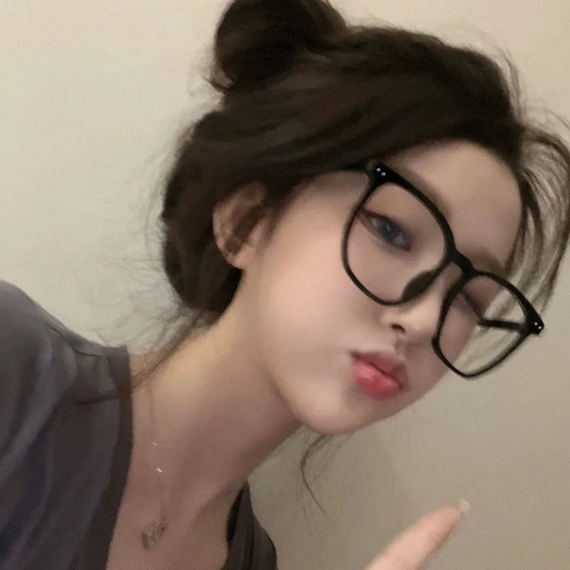 大框网红款显瘦眼镜女素颜神器黑框防蓝光辐射近视眼镜框ins风潮