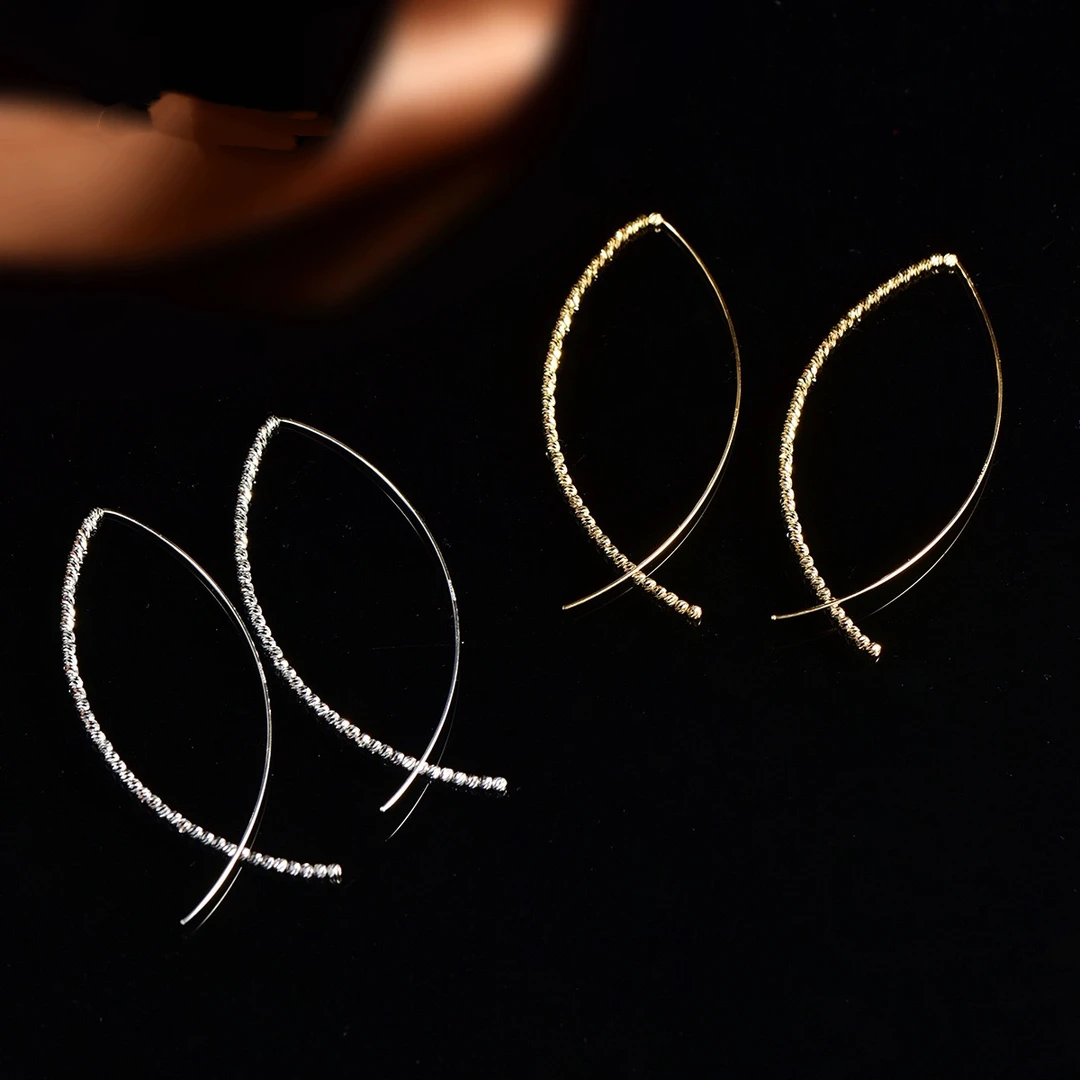 18K金双鱼耳环AU750镭射金球耳饰 简约气质ins风