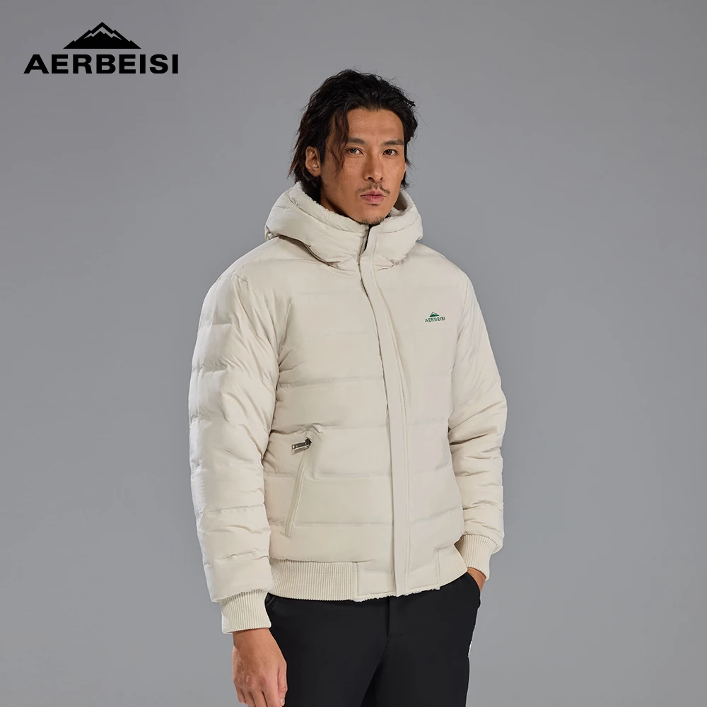 阿尔卑斯男女款双面穿羽绒服加厚连帽保暖时尚短款