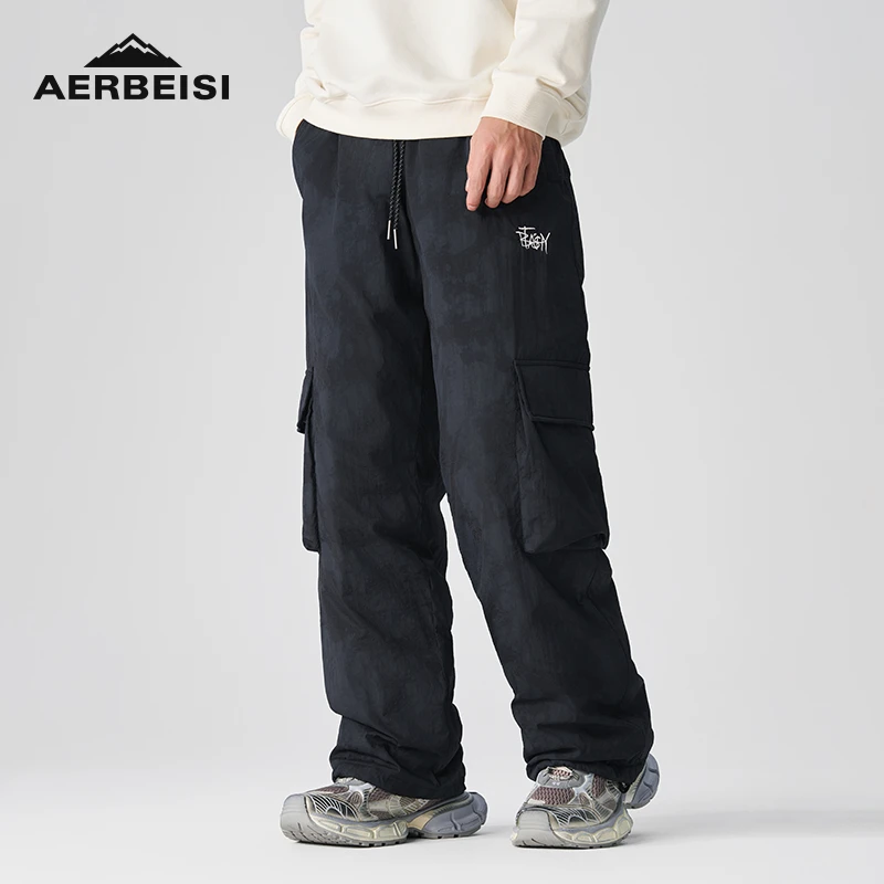 【潮流范】印花裤美式直筒休闲百搭复古宽松潮流日系