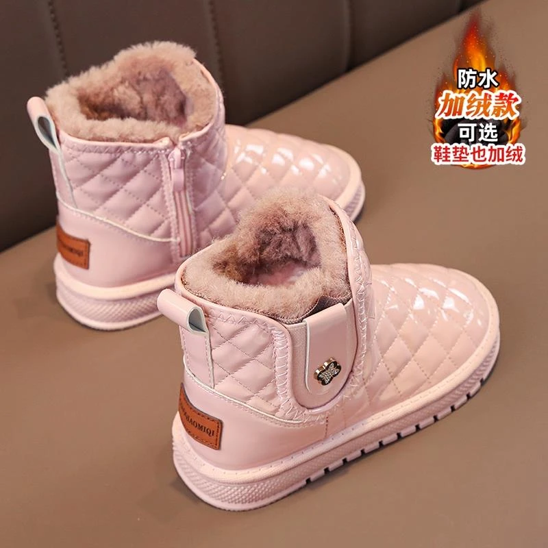 ABCND儿童雪靴冬季加绒加厚女童靴子中大童防水保暖冬靴女款东北