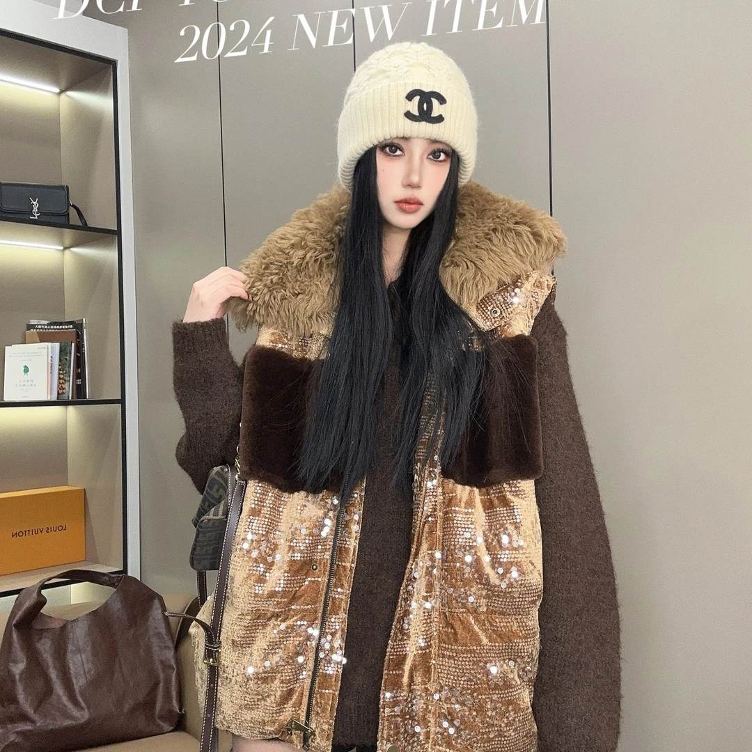 【DCP•Flagship store】83957-E  2024新款时尚皮毛一体鹅绒马甲