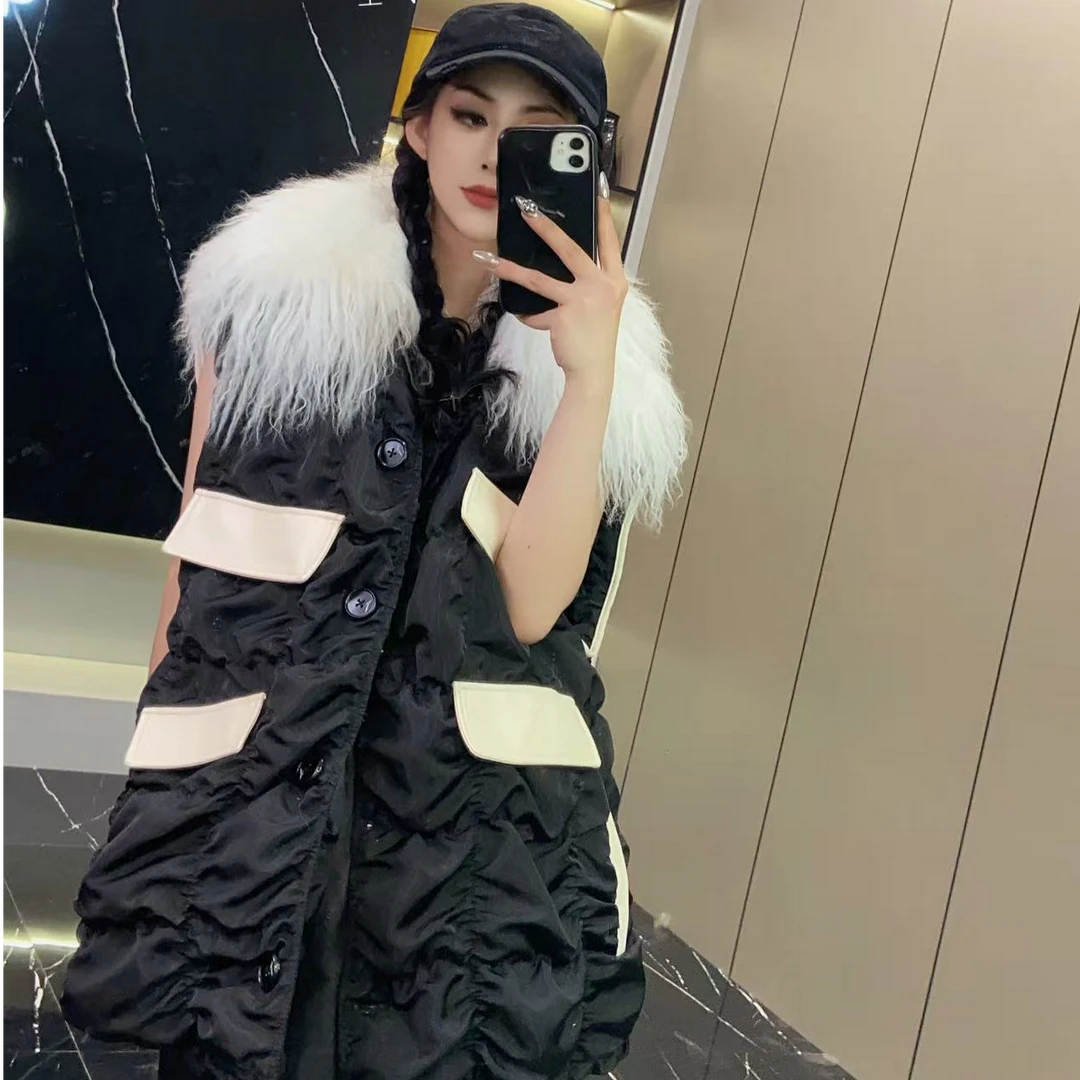 【DCP•Flagship store】83201 新款时尚百搭皮毛一体羽绒皮草马甲