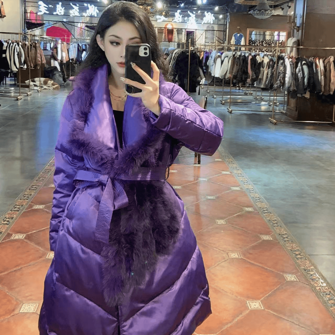 【DCP•Flagship store】83449-E 2024新款时尚狐狸毛鹅绒外套