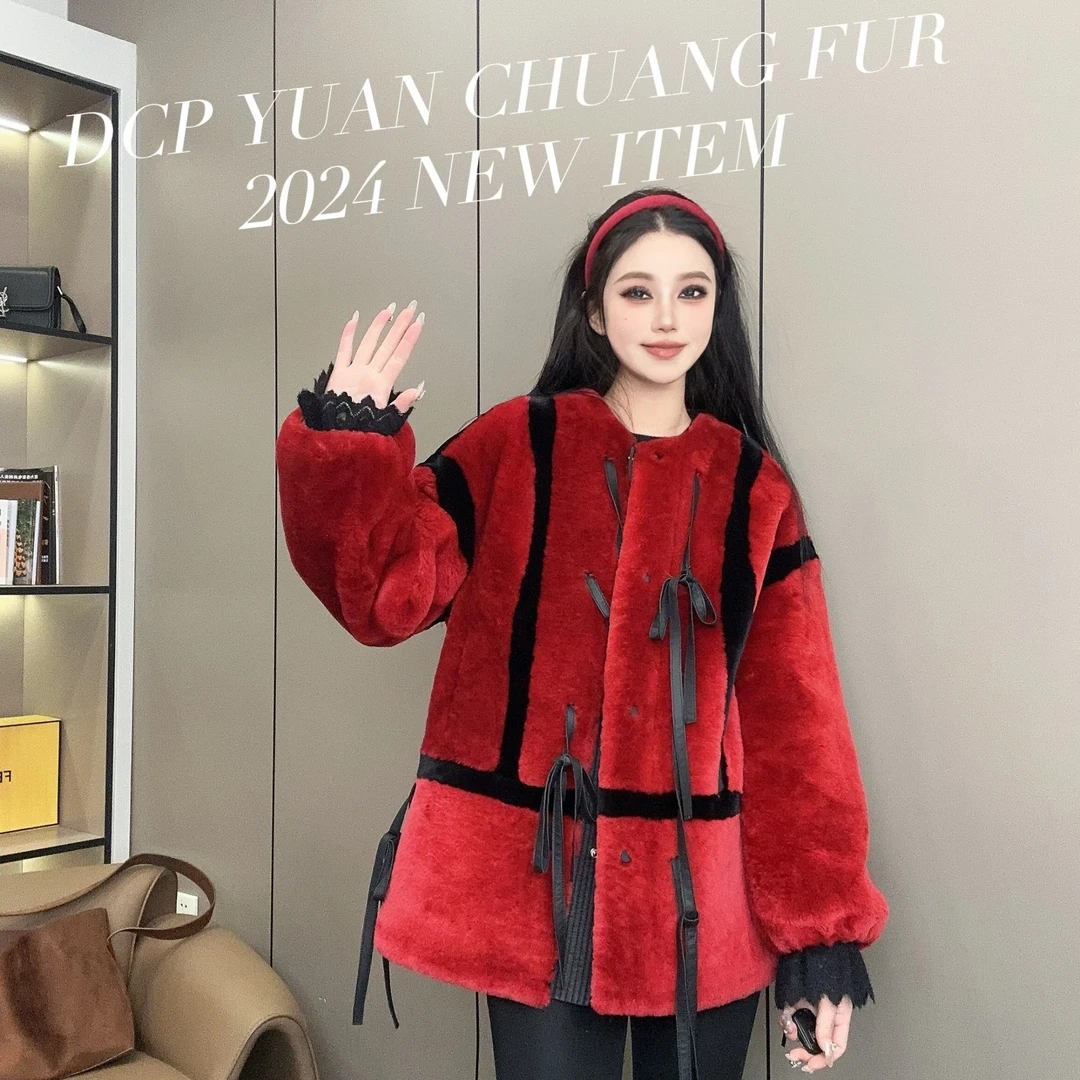 【DCP•Flagship store】85141 2024新款时尚皮毛一体狐狸毛外套