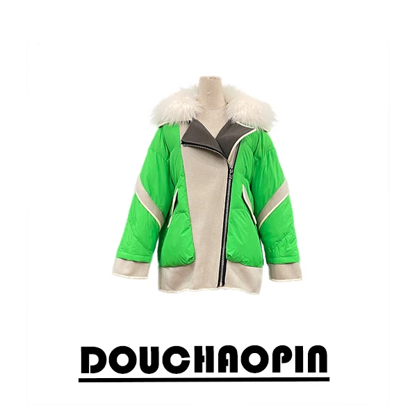 【DCP•Flagship store】22286 绵羊毛领双面呢羽绒服皮草外套