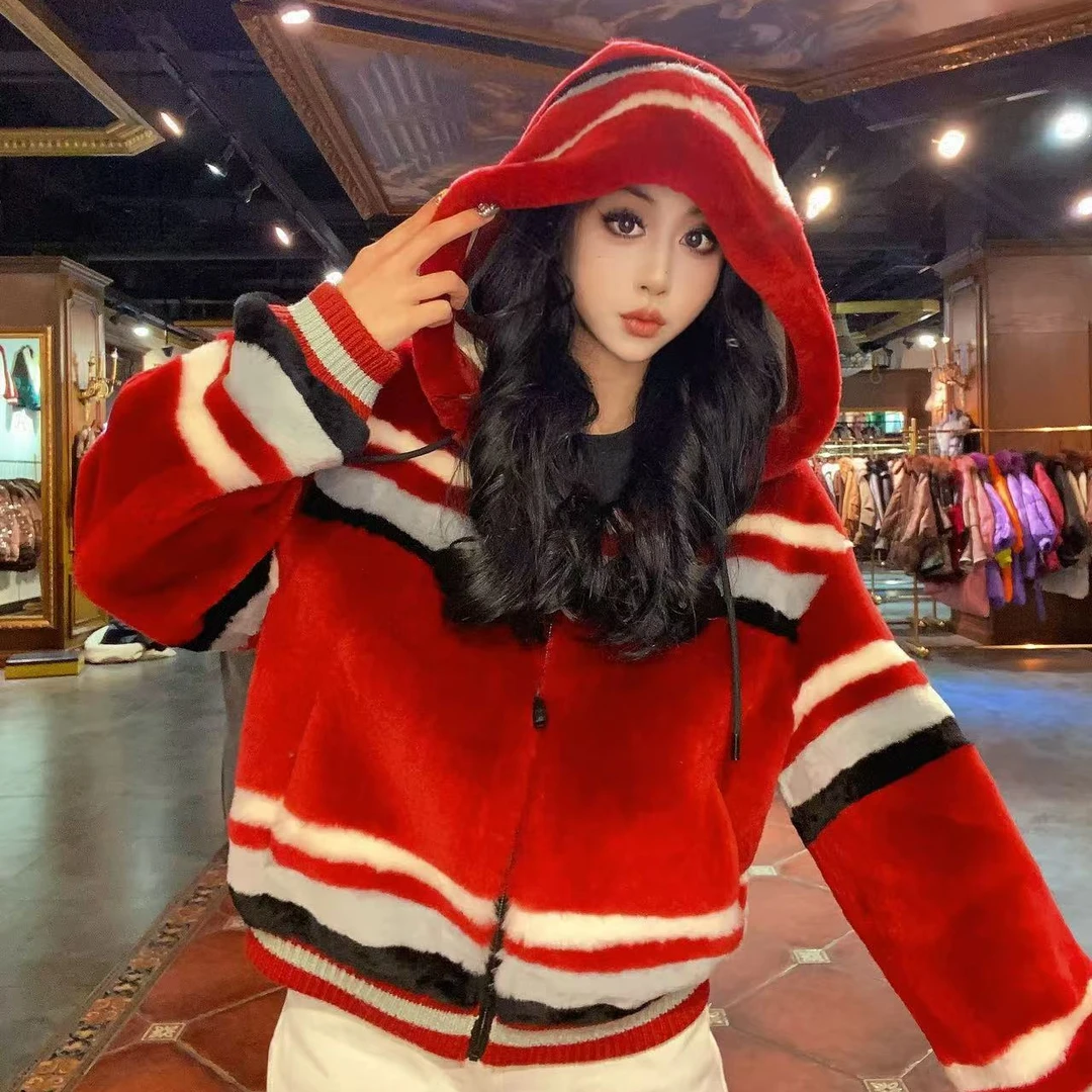 【CY】83862-F 2024新款时尚设计师皮毛一体外套