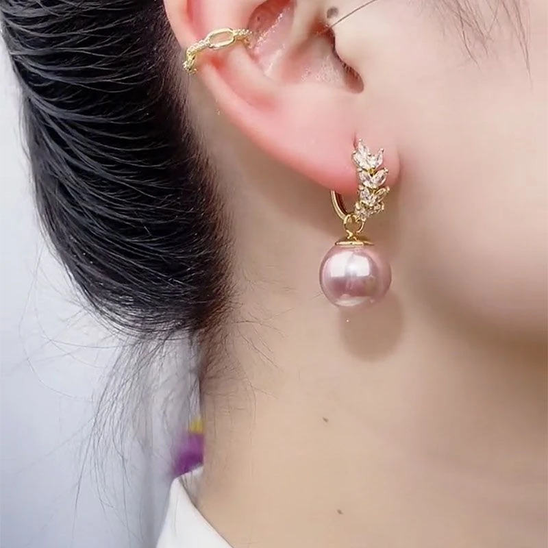 非金属仿珍珠耳饰 新款洋气麦穗贝珠耳环女小众设计轻奢耳饰女
