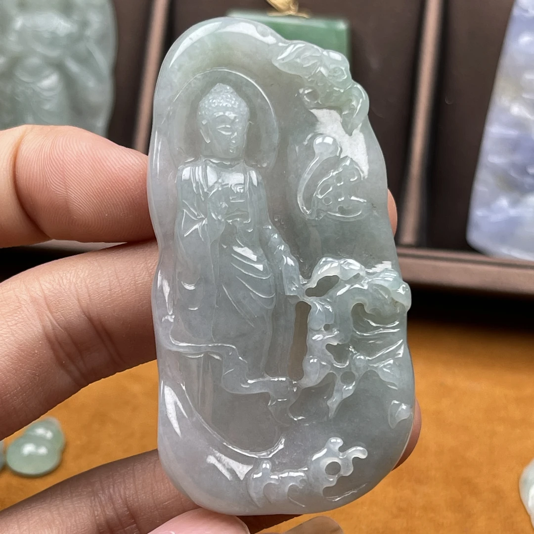 冰胶蓝底站阿弥陀佛 66x35x7