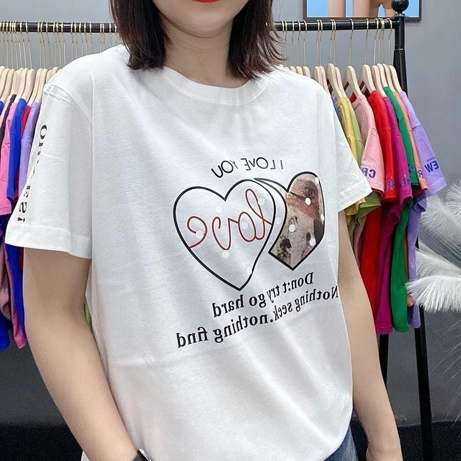 双爱心新款纯棉短袖