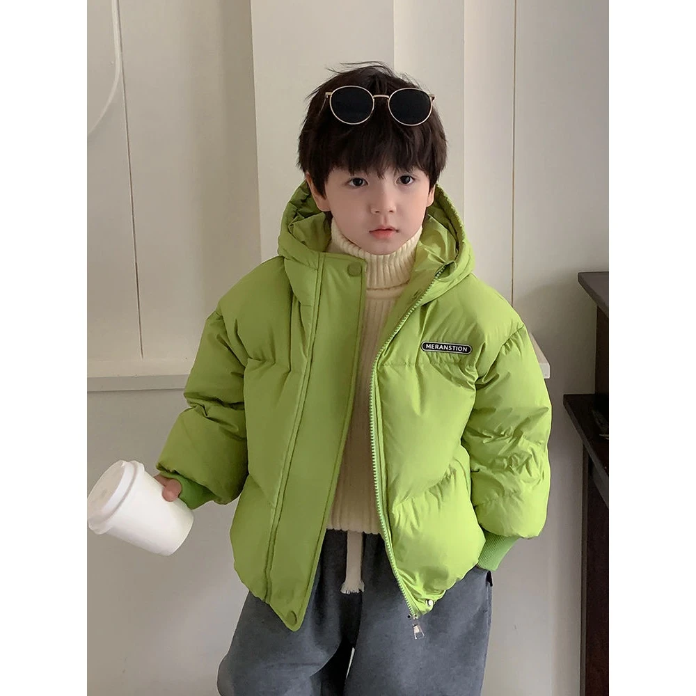 冬季新款时尚男童羽绒服冬季2024新款童装外套韩版加厚儿童90白鸭