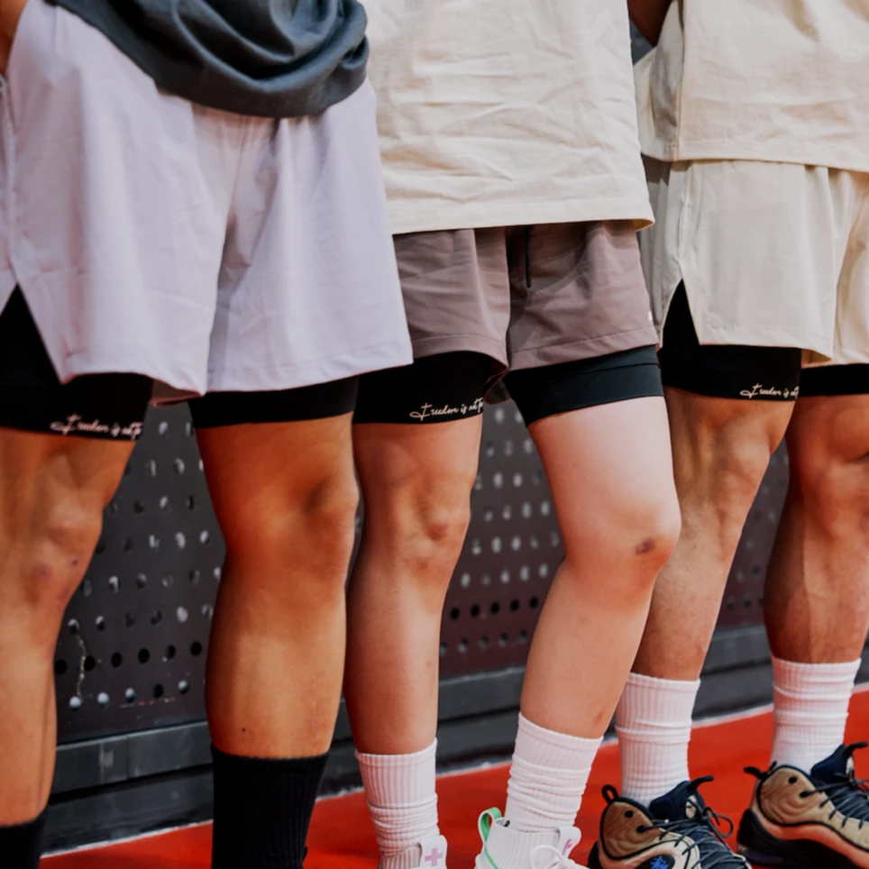 UNSHACKLED潮牌美式短裤男夏季假两件街头休闲篮球训练五分裤杨政