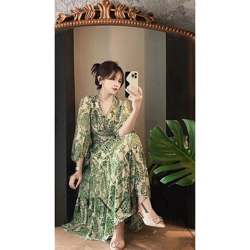 【年终宠粉大促】【PINZIKO】朱丽叶~v领碎花显瘦气质连衣裙TJA301