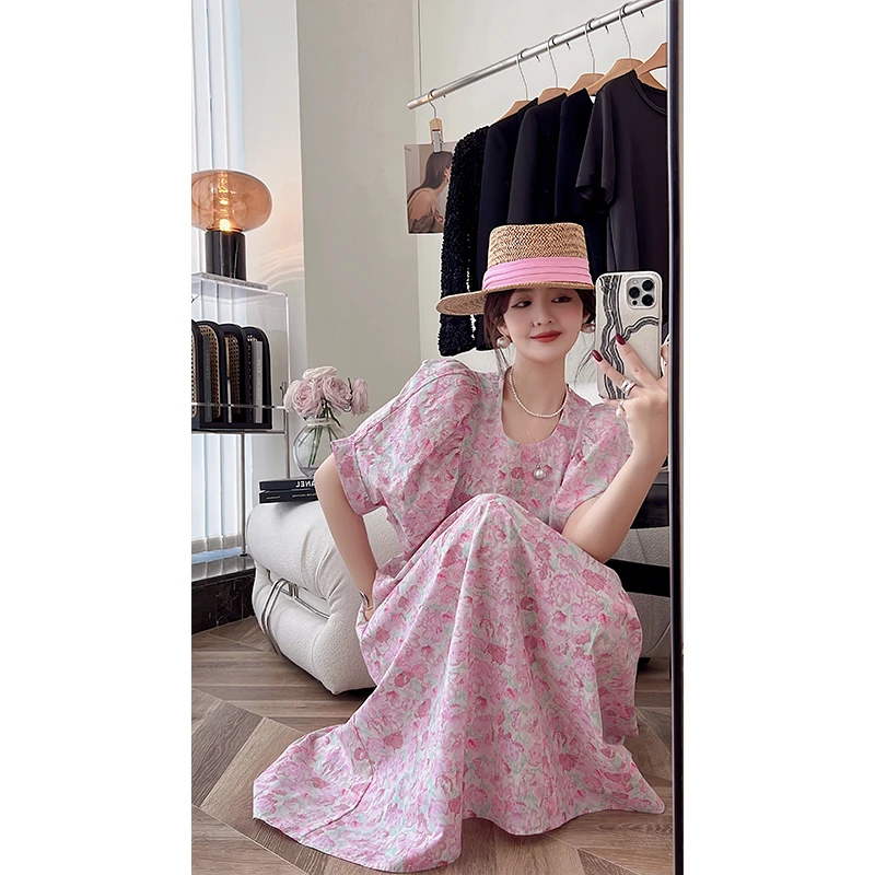 【年终宠粉大促】【PINZIKO】现成 香雪兰~浪漫法式印花连衣裙 TJC210