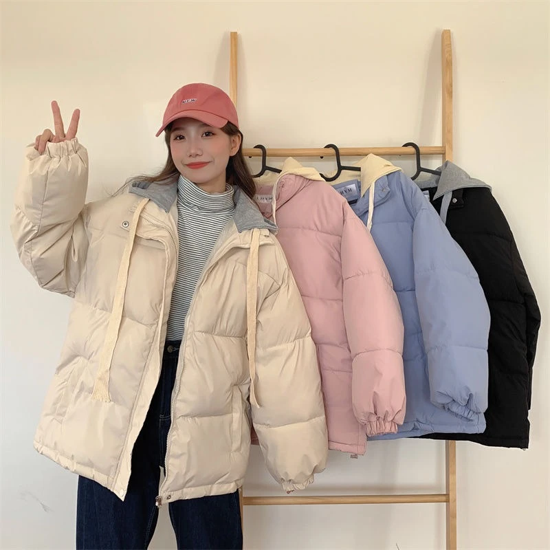 oversize学院风棉袄ins潮冬季棉服女高中学生2025新款面包服808