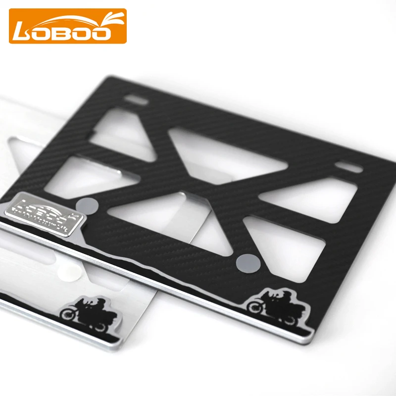 LOBOO萝卜摩托车牌照架碳纤维后牌照框车牌架子铝合金通用边框架