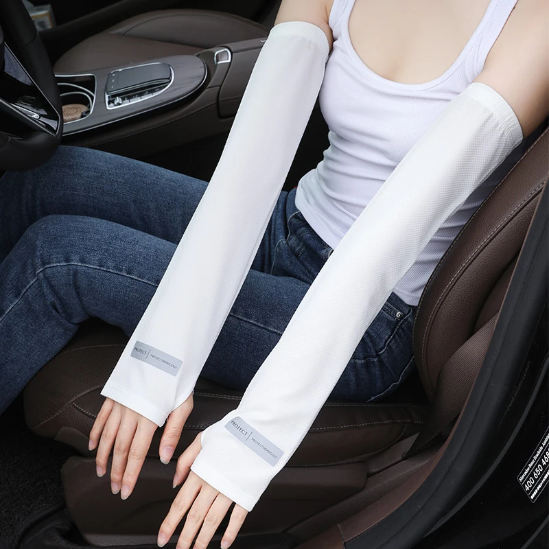 夏季开车防晒冰袖户外遮阳冰爽袖套透气薄款护袖骑行钓鱼护臂袖子