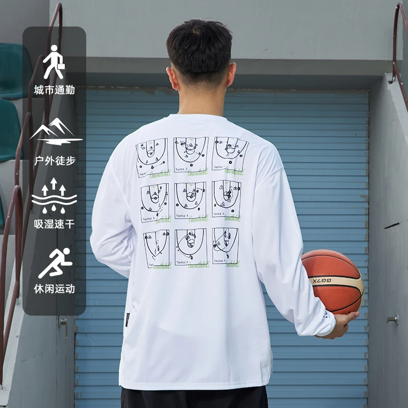 LUSHISI[战术指挥家]秋季新款运动休闲户外徒步运动长袖速干t恤男