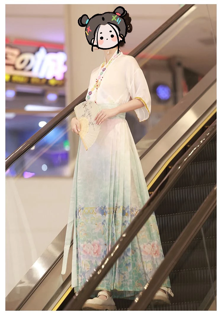 古风马面裙两件套汉服套装气质夏季少女复古中式日常中国风仙女