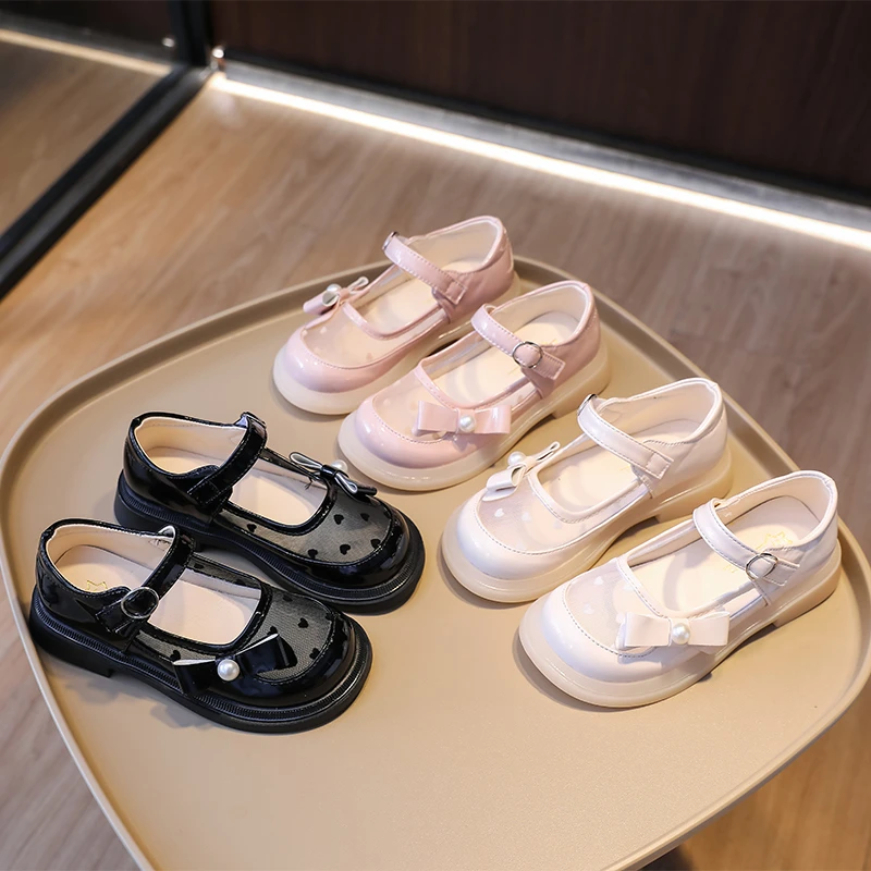 女童皮鞋儿童夏季镂空公主鞋2023夏季新款女孩软底小皮鞋春秋单鞋