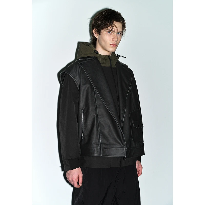 UR2023秋冬新款男装设计感潮牌街头风个性拉链马甲UMV130040