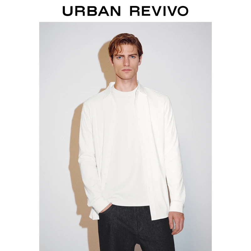 UR男装轻通勤风气质衬衣领开襟衬衫UMM240014