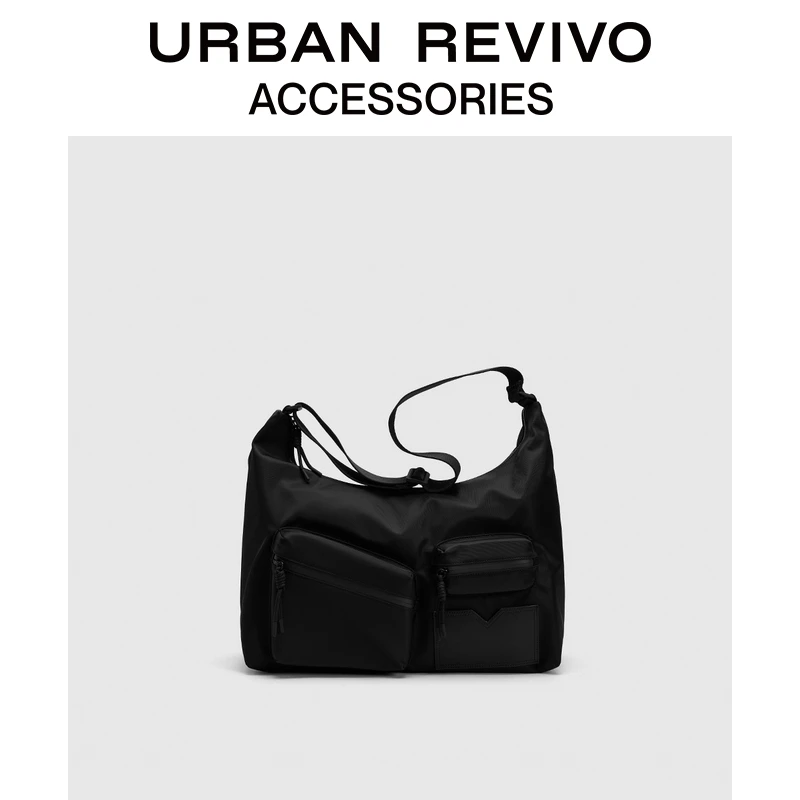 URBAN REVIVO2024冬季新款男士潮流立体多袋斜挎包UAMB40172