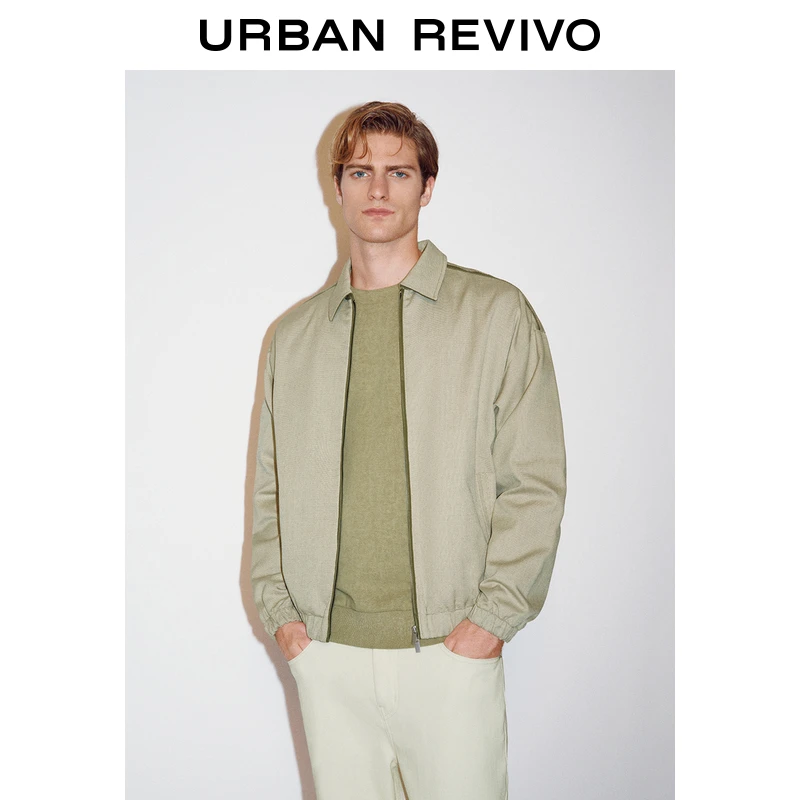 UR2024冬季新款男装雅丹风休闲撞色拼接拉链外套UMF140084