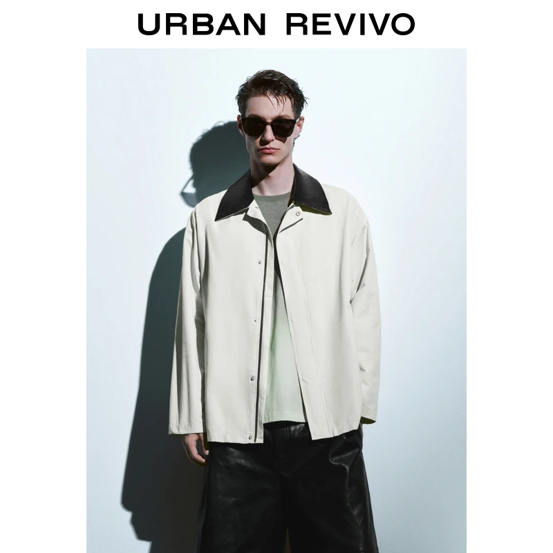 UR2024秋季新款男装时尚休闲百搭撞色翻领宽松廓形夹克UMF140061