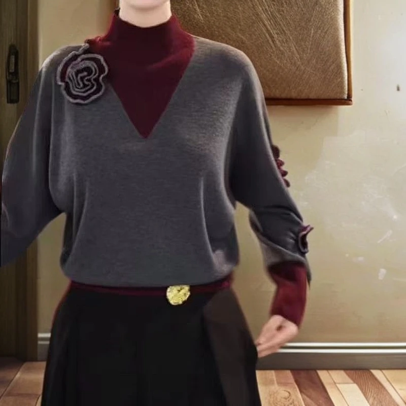 秋冬百搭双面德绒打底衫遮肉显瘦减龄洋气气质质感设计感休闲857