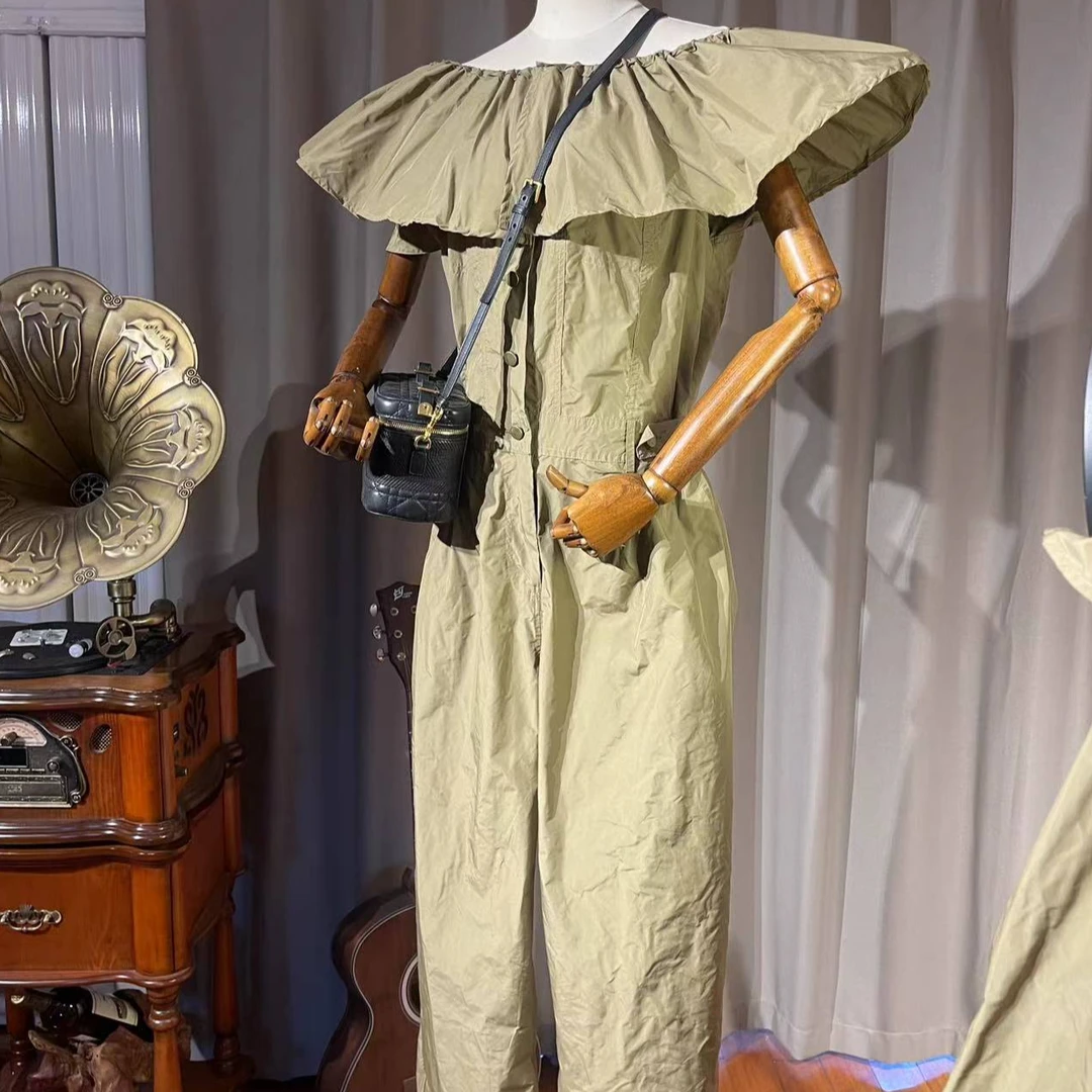 时尚休闲简约宽松百搭夏季连体工装显瘦纯色设计师