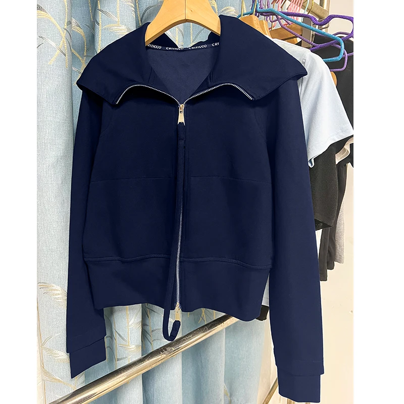 早秋新款设计感休闲连帽外套女长袖百搭洋气显瘦开衫秋季上衣