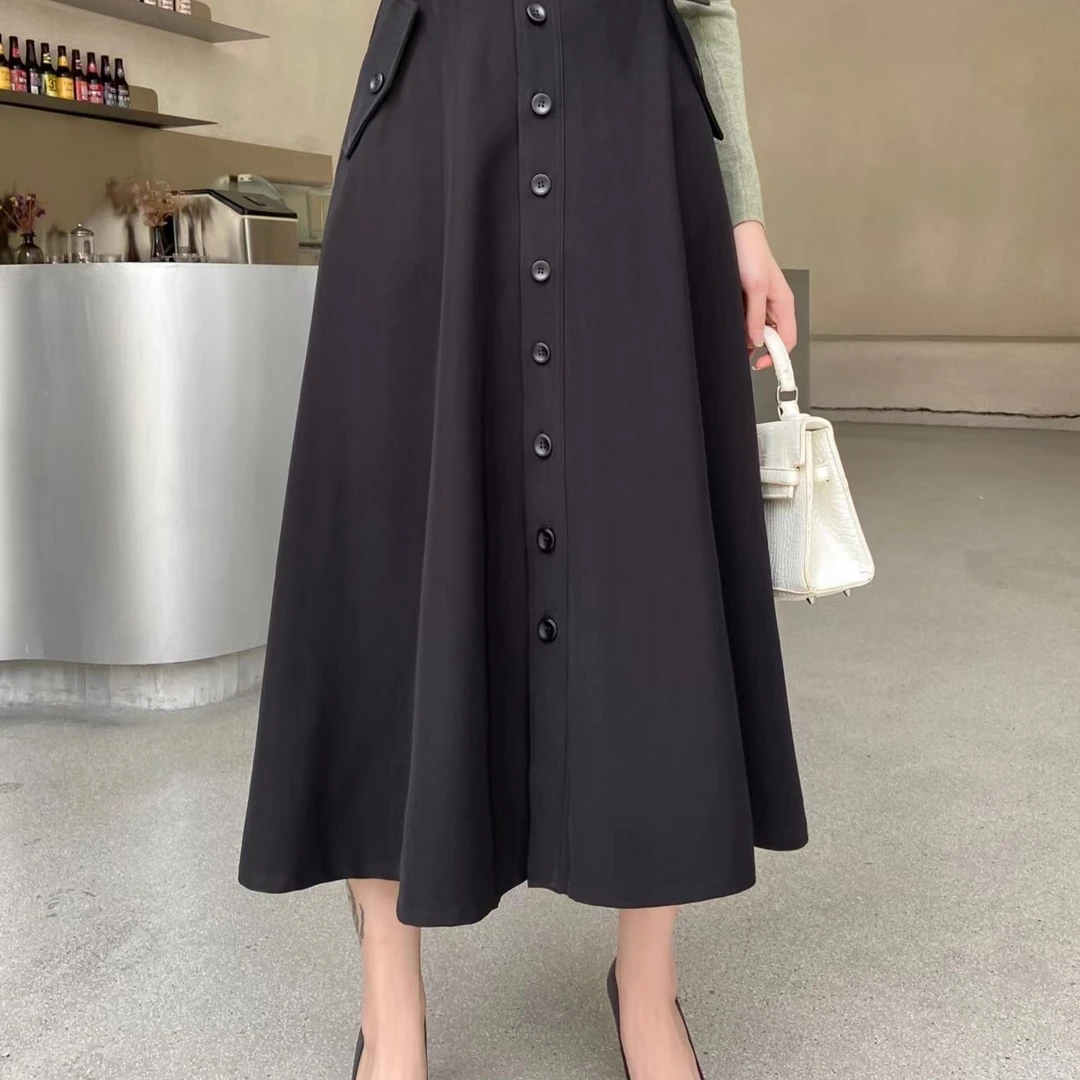 【微胖凌姐】8053灵动随性A字一片裙86297配送腰带