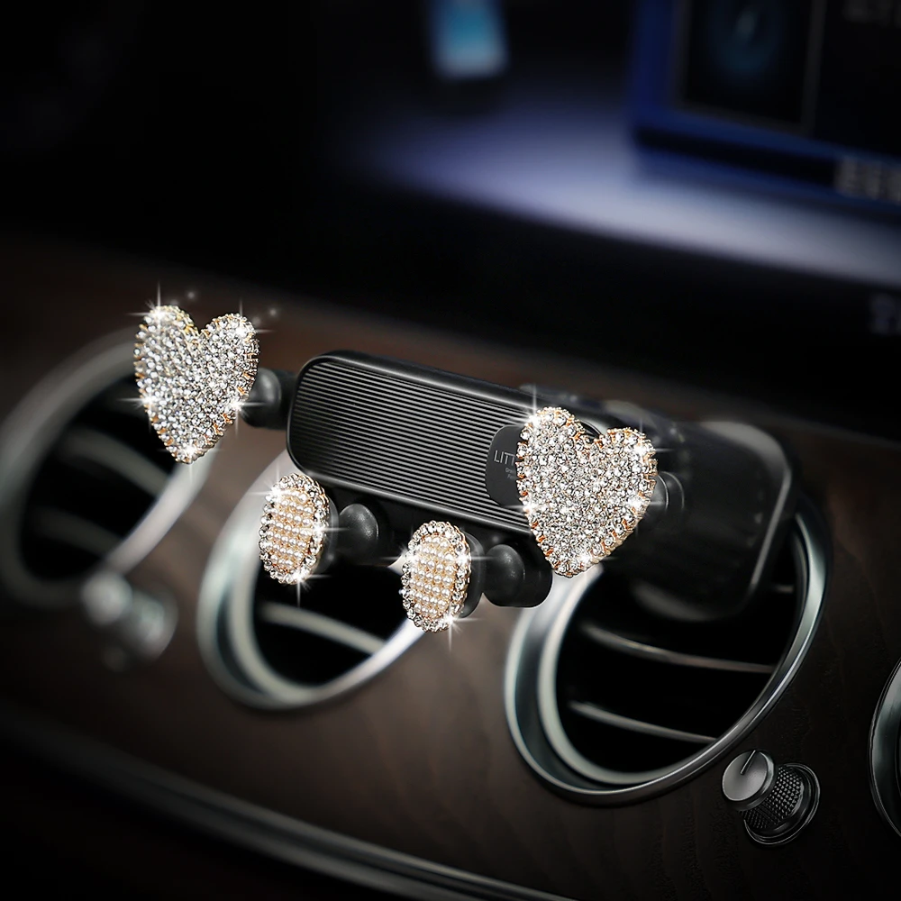 闪闪高级感汽车出风口手机支架女车载导航支架车内装饰用品大全