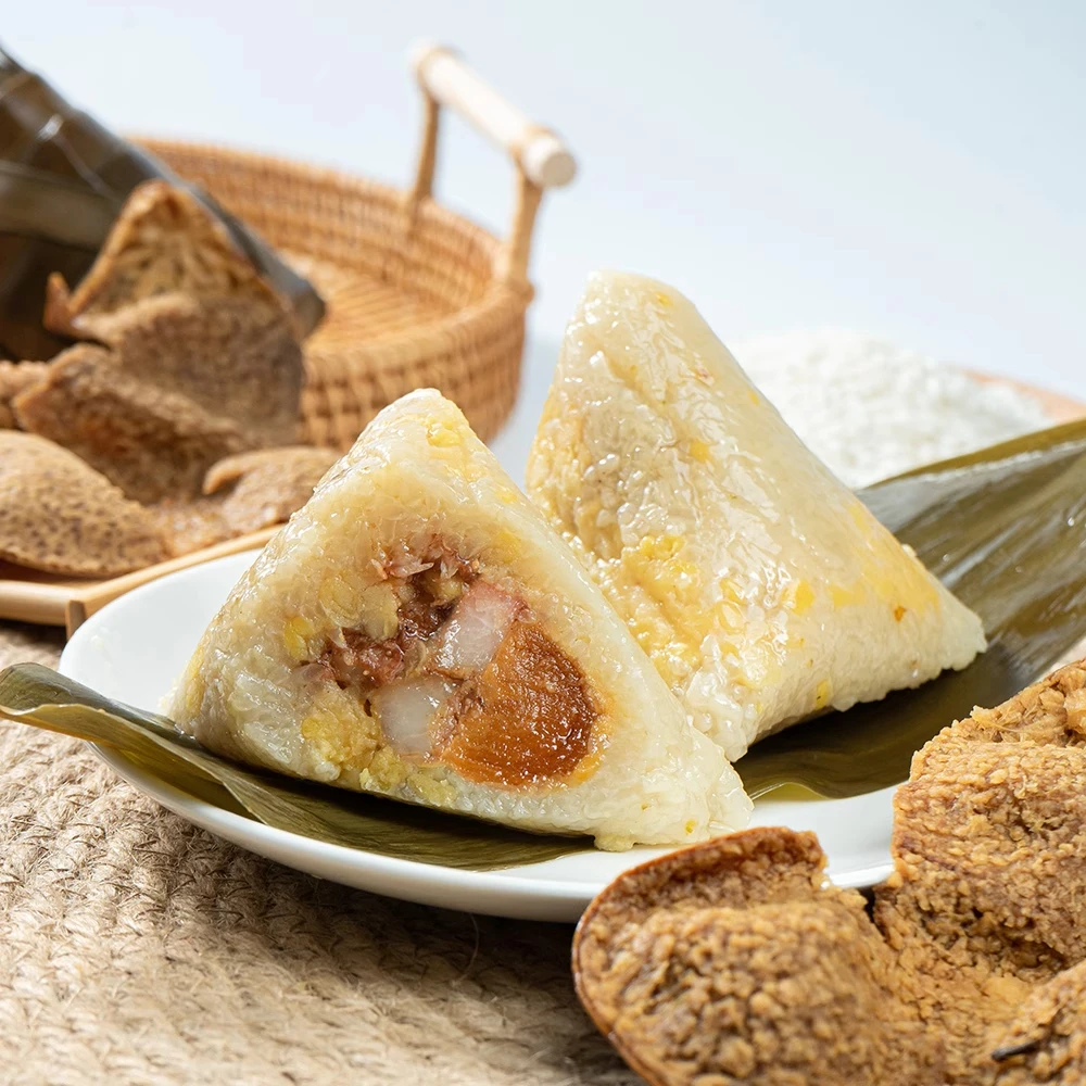 粽乡园恩平紫米肉粽陈皮肉粽混搭散装即食粽子早餐150克8只装礼盒