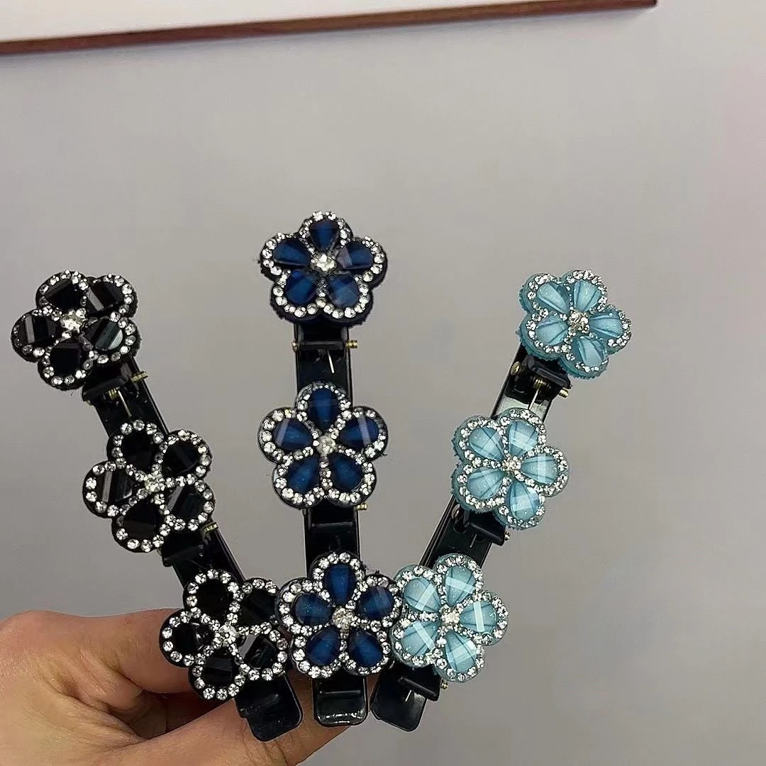 新款五瓣梅花编发发夹碎发整理夹盘发刘海夹编发侧边夹