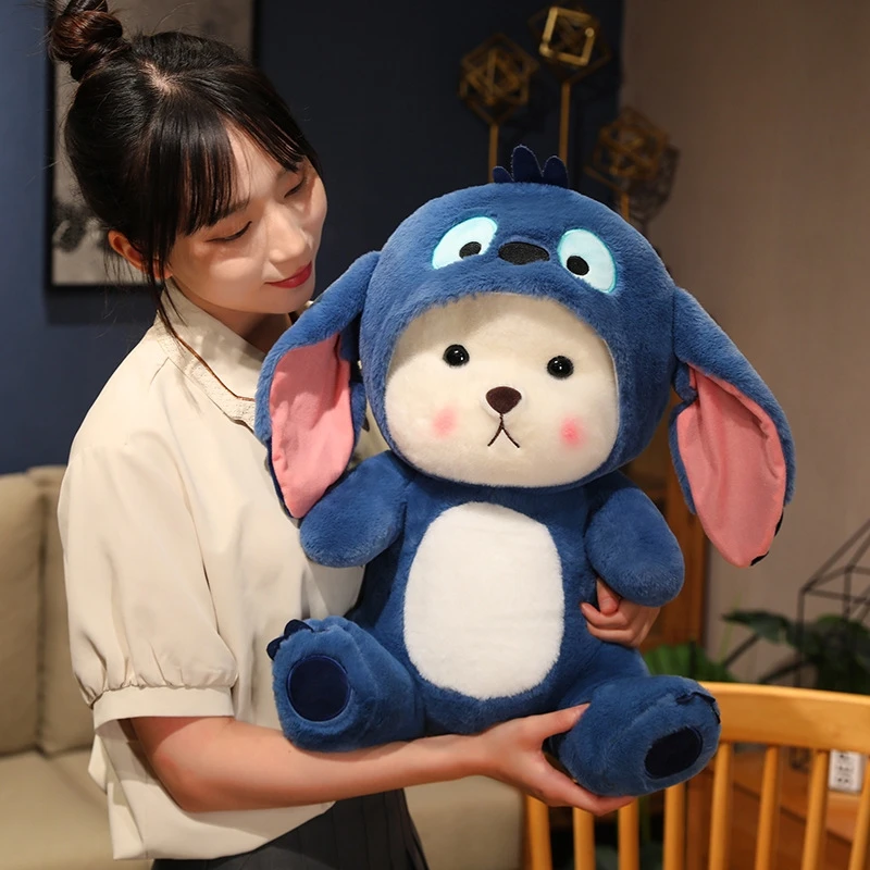 超可爱红蓝变身小熊公仔毛绒玩具泰迪熊玩偶送女朋友61儿童节礼物