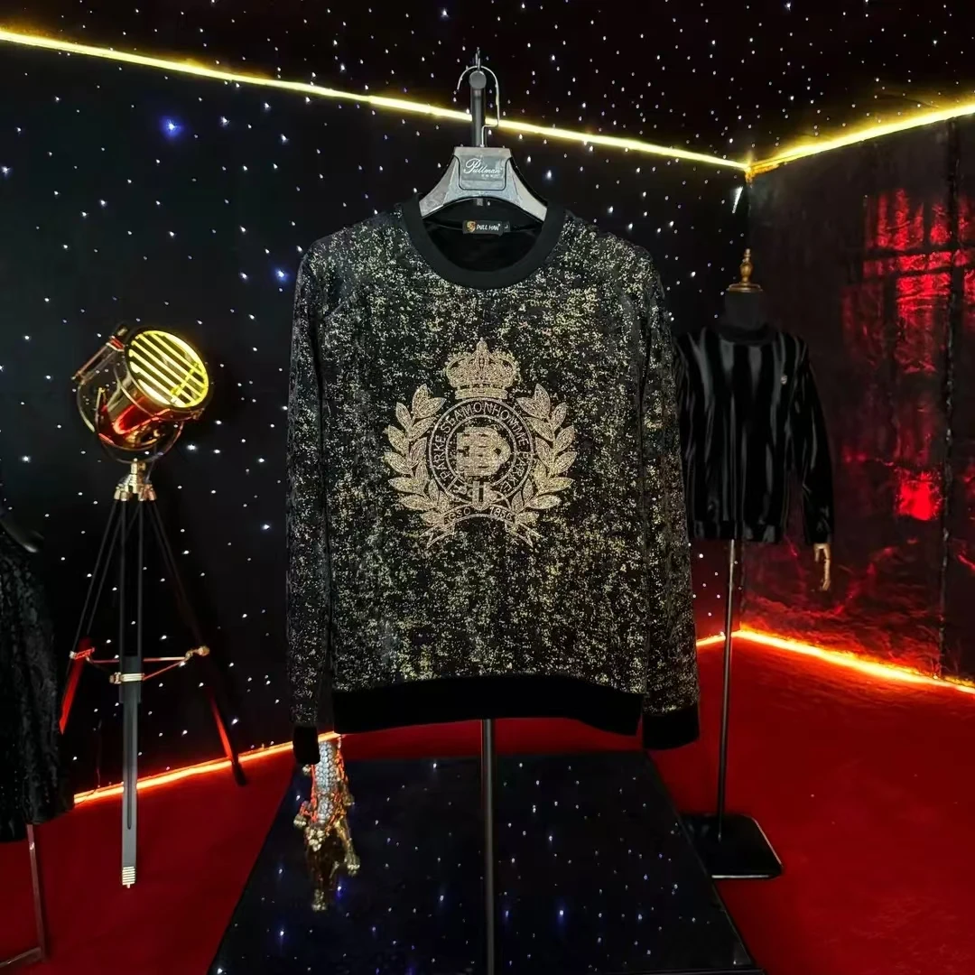 【加绒加厚】沙漠水晶 个性轻奢潮流男士长袖