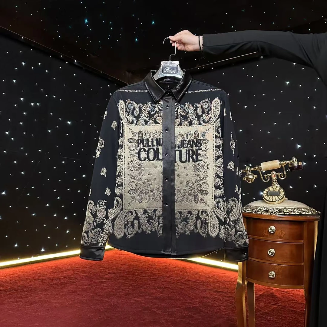 [设计]金线刺绣腰果花 加绒加厚 高奢男士夹克外套 PMA7010