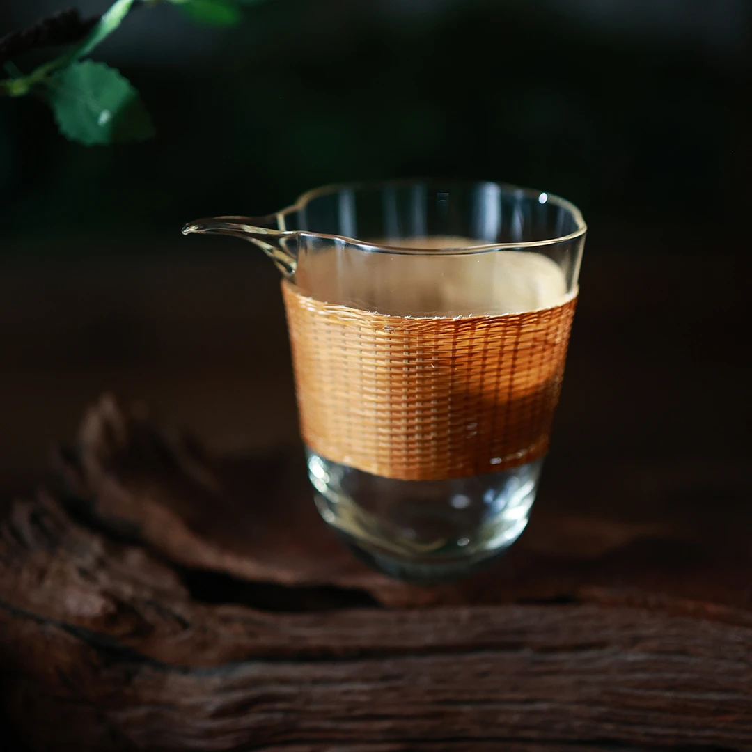 【细物慢造】竹丝精编玻璃花瓣鹰嘴公杯（PY205）