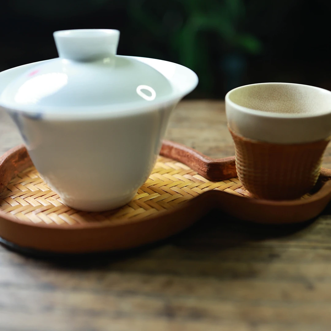 【细物慢造】大漆竹编葫芦形杯垫（F79