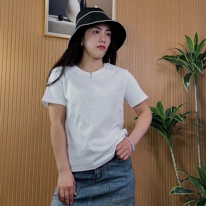 打底衫t恤休闲百搭夏季简约宽松纯色白色时尚户外女士情侣半袖