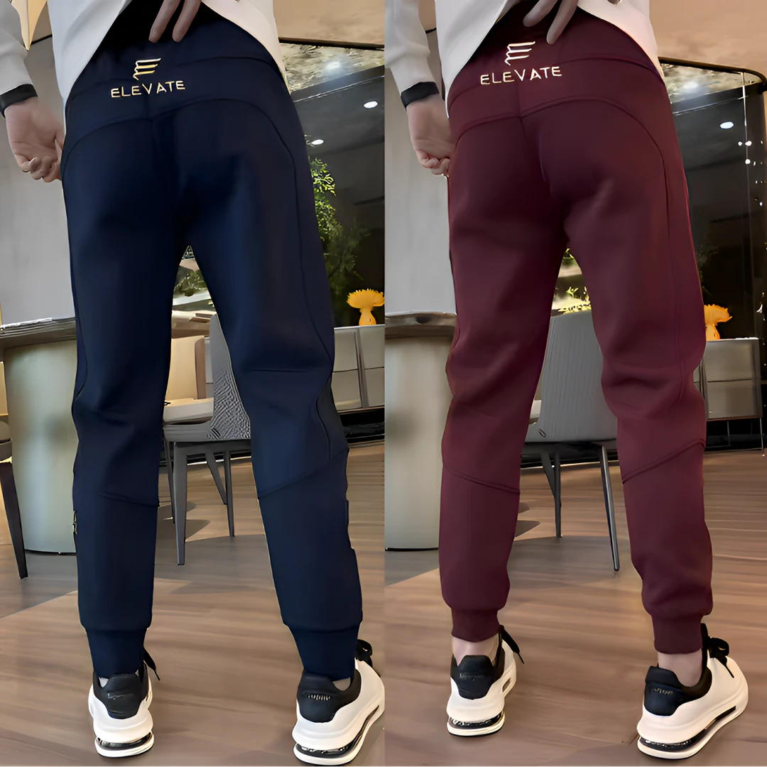 秋冬加绒加厚男士休闲裤时尚安可拉红百搭卫裤男保暖弹力修身显瘦